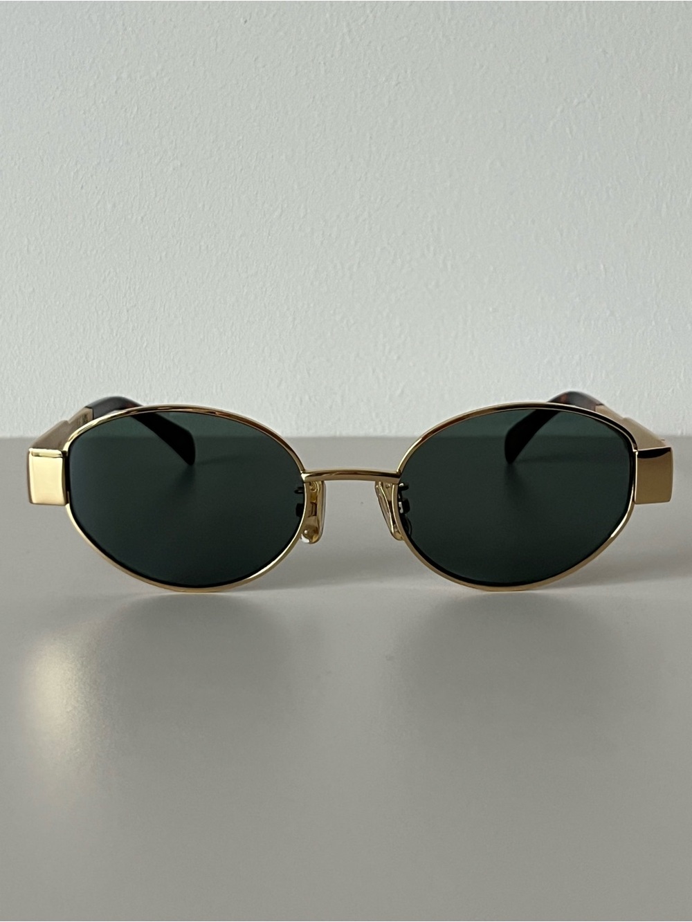 Celine Triomphe Metal 01 Sunglasses Green Lens Gold Frame - Picture 6 of 15